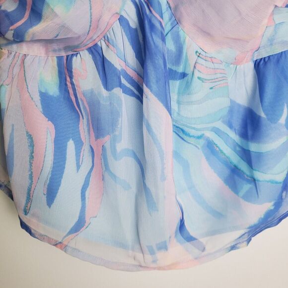 French Connection Chiffon Halter Baby Doll Top Size 2 - Picture 3 of 7